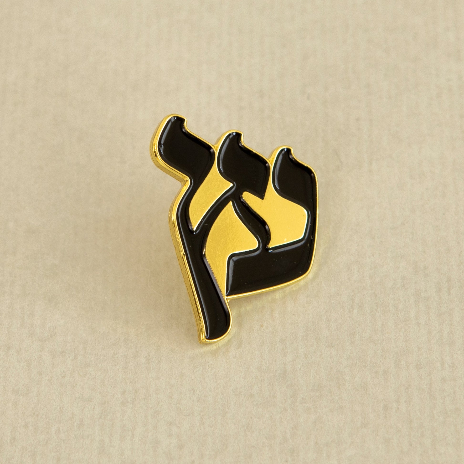 Golden Typographic Enamel Pin Set Trio