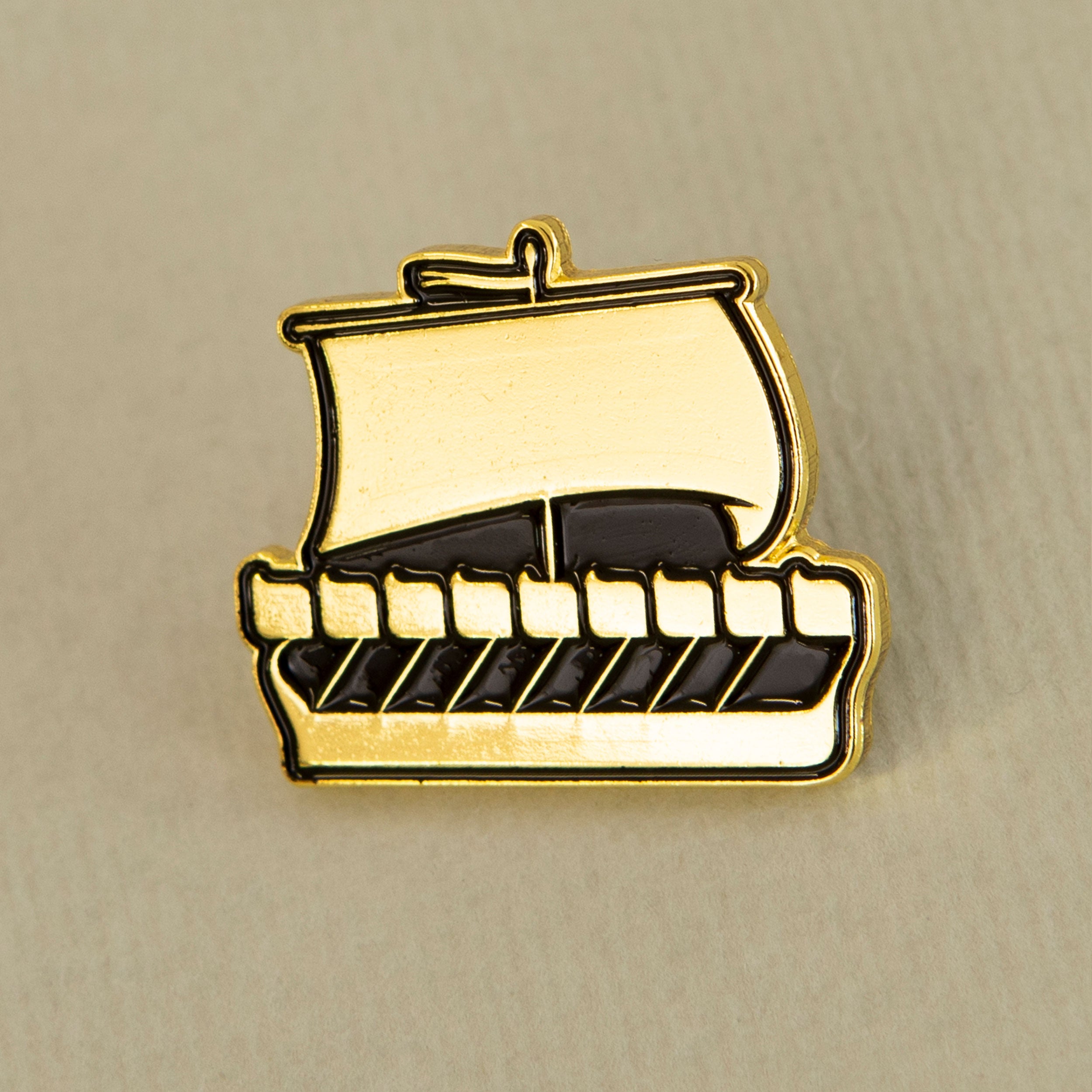 Golden Typographic Enamel Pin Set Trio